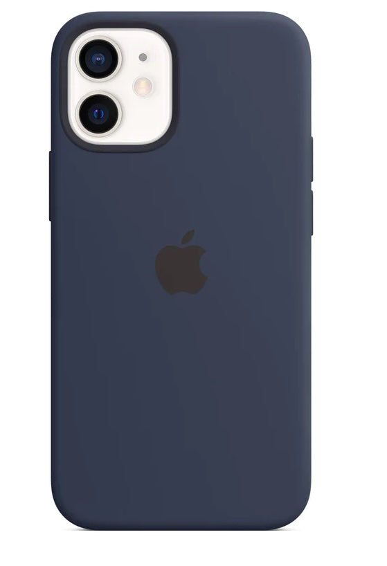 12 12Pro 12ProMax 13 13Pro 13ProMax 14 14Pro 14ProMax 15 15ProMax Magsafe Silicone Matt Protective Cases back Covers For Apple iPhones open bottom side soft lining original cheap low price funda para Apple Iphones silicona classico con logo Coque et étuis housse silicone Schutz Handyhülle delivery from EU UE Spain España Europa Deep navy midnight blue