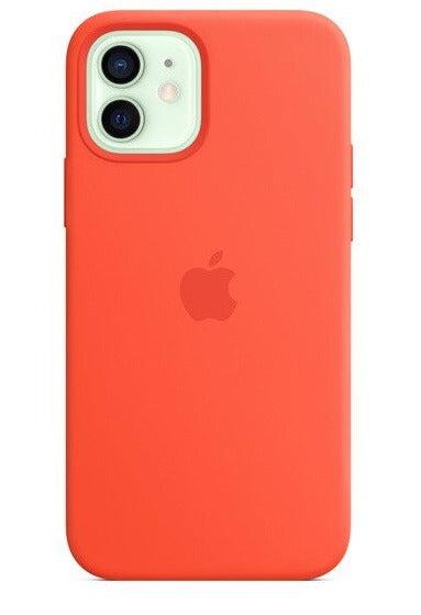 12 12Pro 12ProMax 13 13Pro 13ProMax 14 14Pro 14ProMax 15 15ProMax Magsafe Silicone Matt Protective Cases back Covers For Apple iPhones open bottom side soft lining original cheap low price funda para Apple Iphones silicona classico con logo Coque et étuis housse silicone Schutz Handyhülle delivery from EU UE Spain España Europa Electric Orange