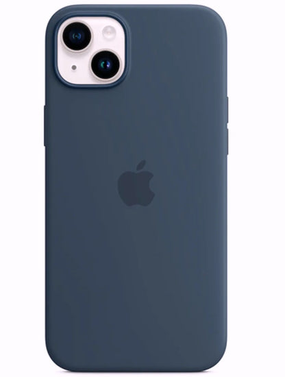 12 12Pro 12ProMax 13 13Pro 13ProMax 14 14Pro 14ProMax 15 15ProMax Magsafe Silicone Matt Protective Cases back Covers For Apple iPhones open bottom side soft lining original cheap low price funda para Apple Iphones silicona classico con logo Coque et étuis housse silicone Schutz Handyhülle delivery from EU UE Spain España Europa Storm Blue