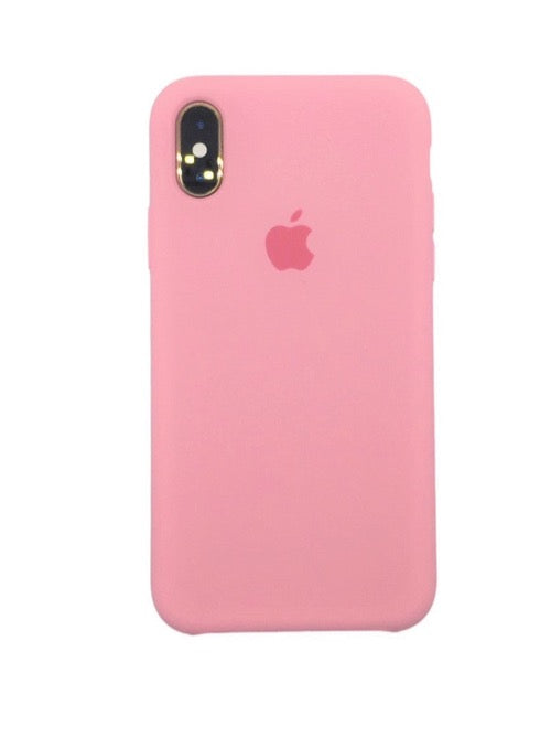 iPhone cover for iPhone X Xs classic silicone with logo pink
