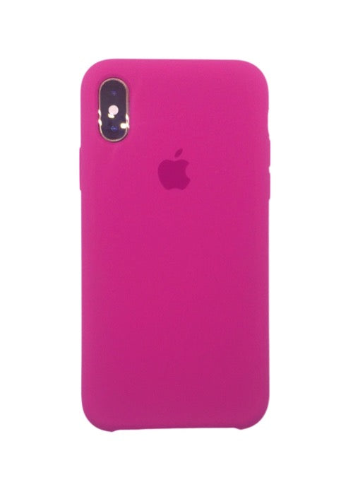 iPhone cover for iPhone X Xs classic silicone with logo pink